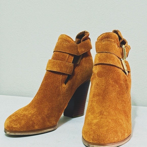Michael Kors Tan Suede Heeled Boots - Picture 2 of 3